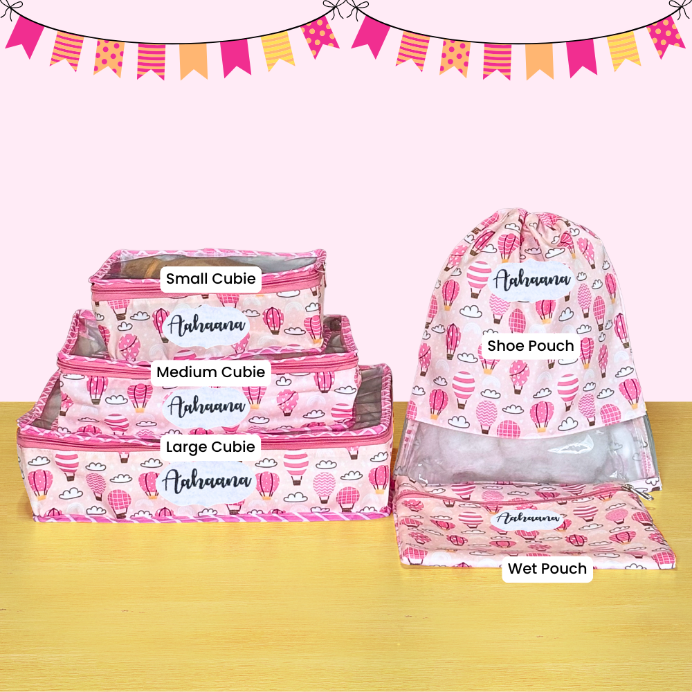 pink and white storage