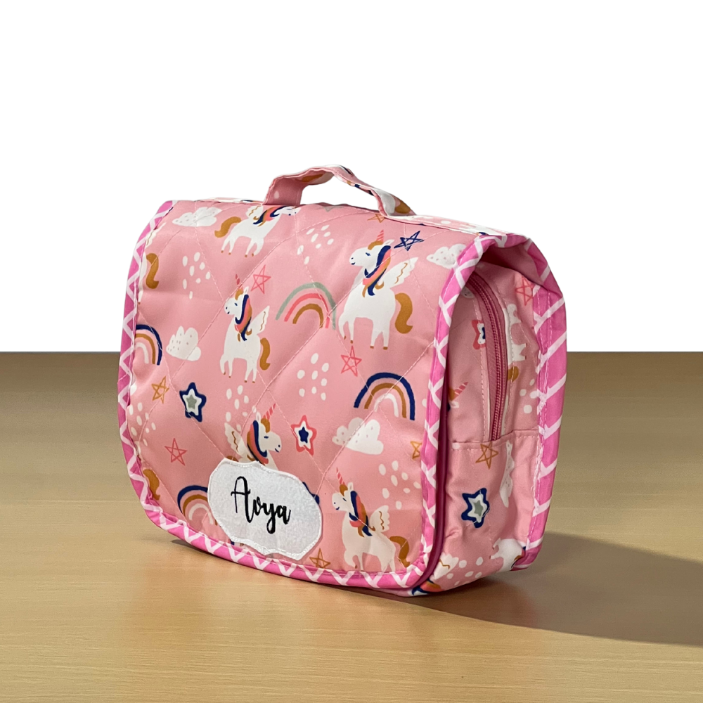 Pink toiletry bag for kids
