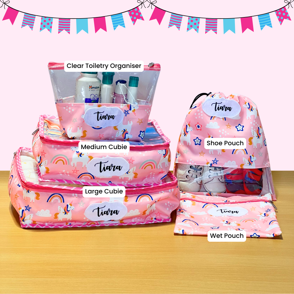 Pink toiletry organizers