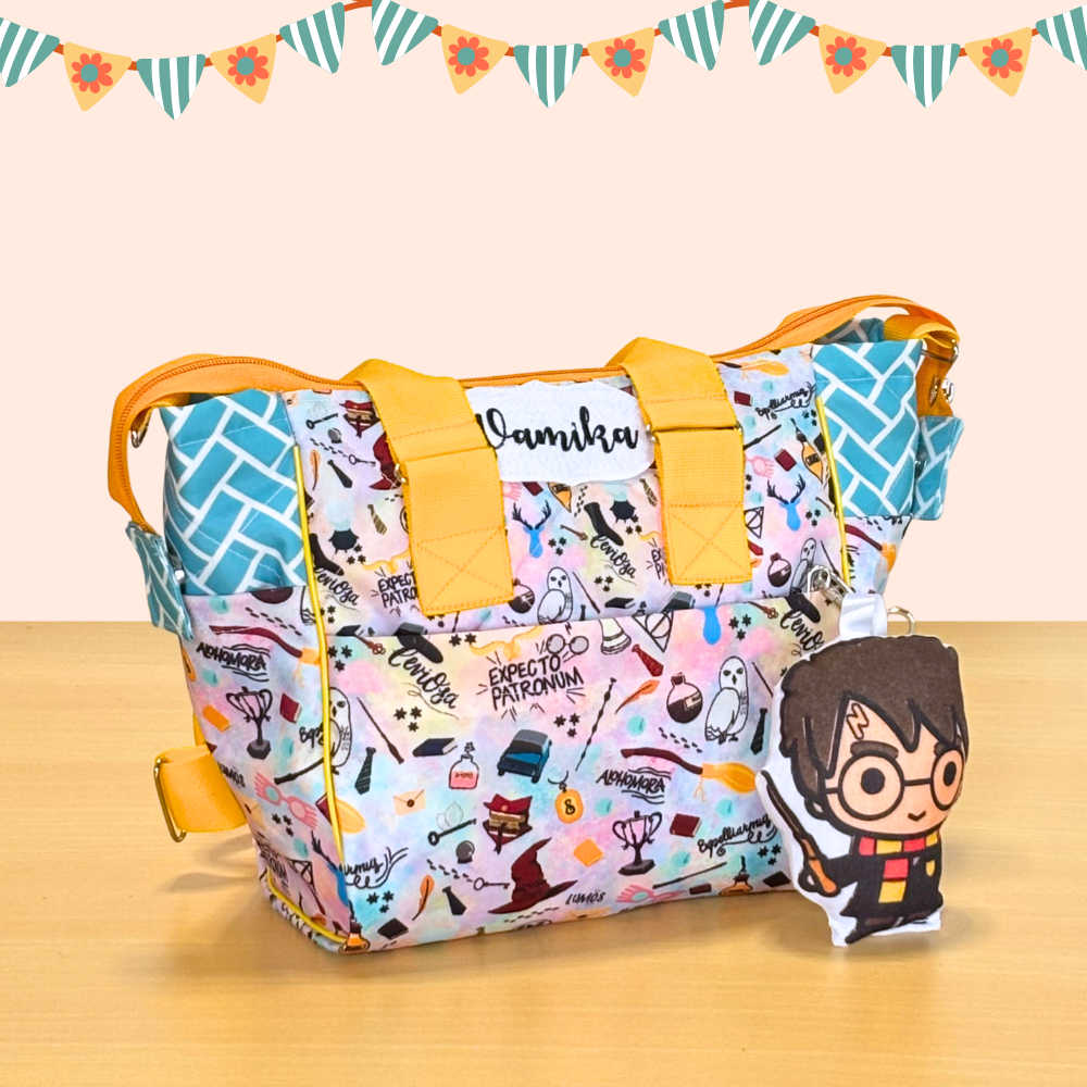 Colorful bag with character design