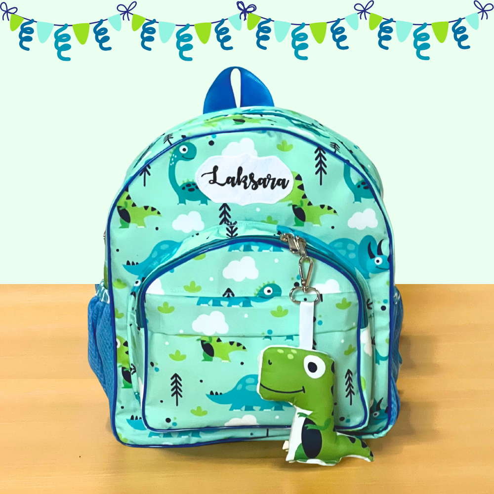 Dinosaur patterned backpack
