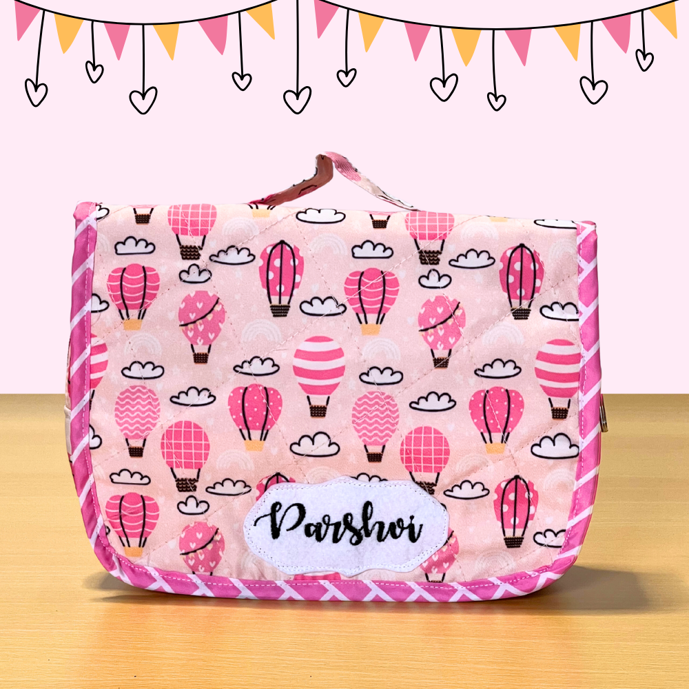 Pink pouch with hot air