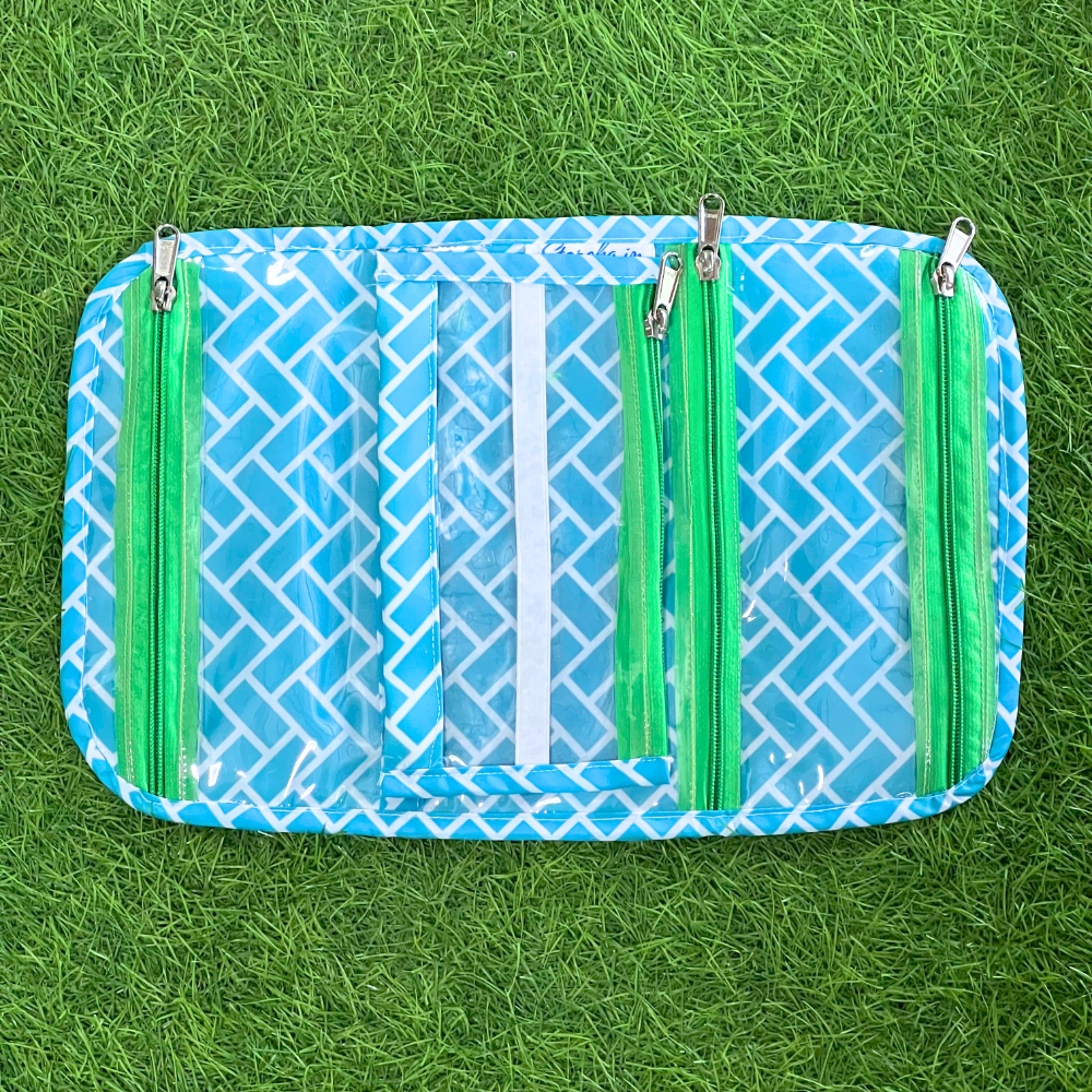 Blue patterned pouch
