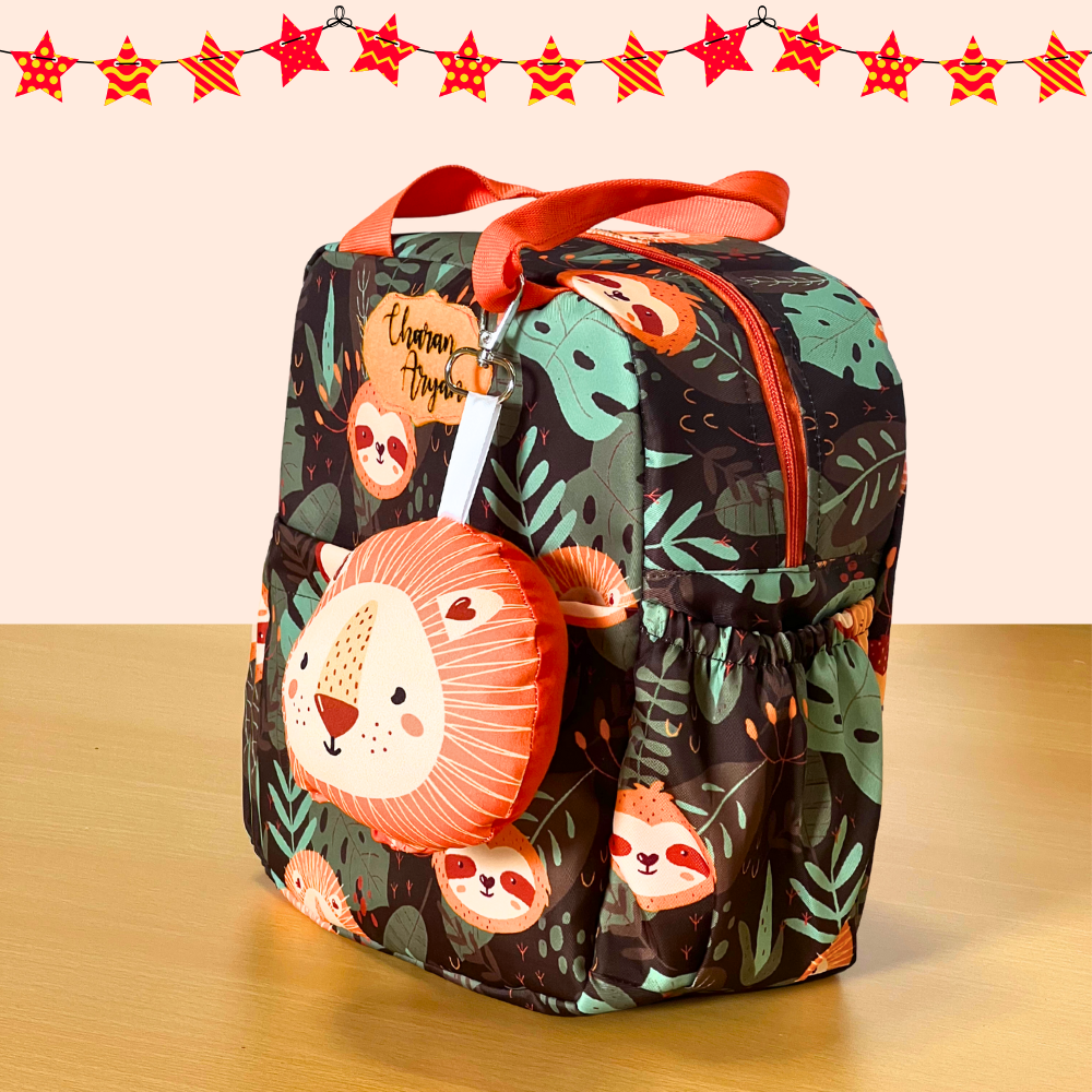 Backpack with animal pattern