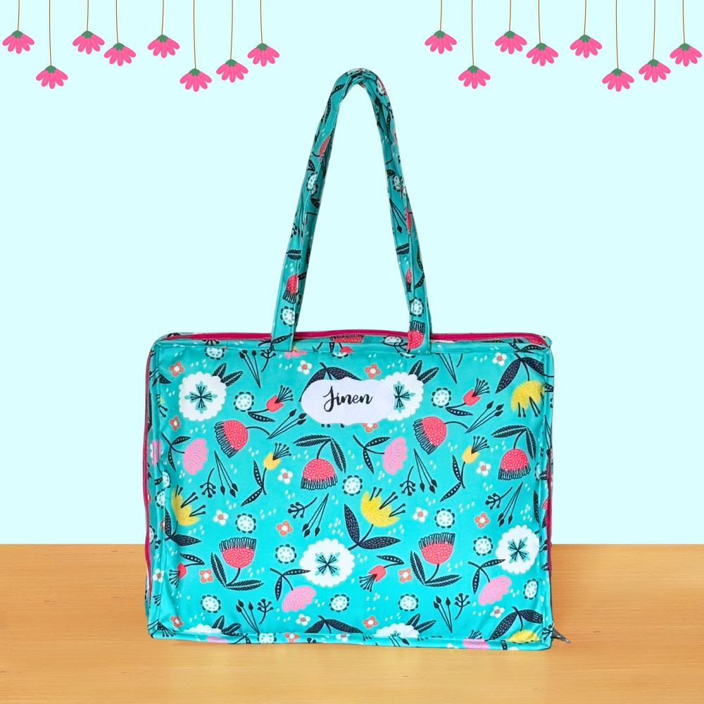 Floral patterned tote bag