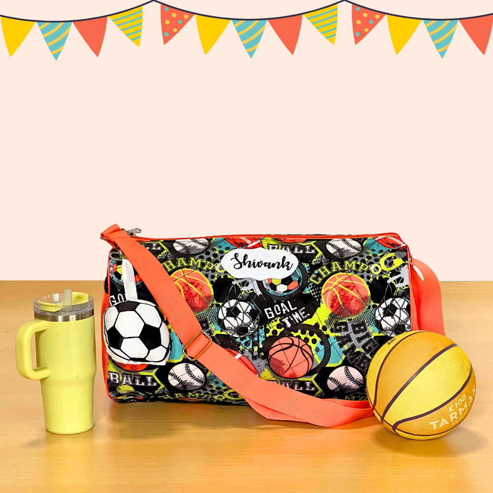 Sports-themed bag with a basketball
