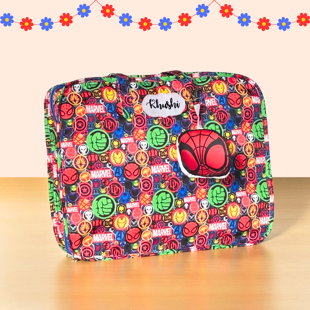 Colorful Marvel-themed pouch
