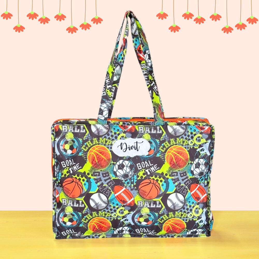 Colorful sports-themed bag