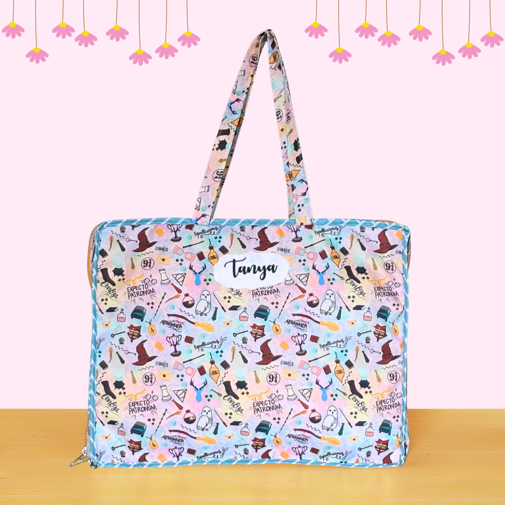 Tote bag with colorful pattern