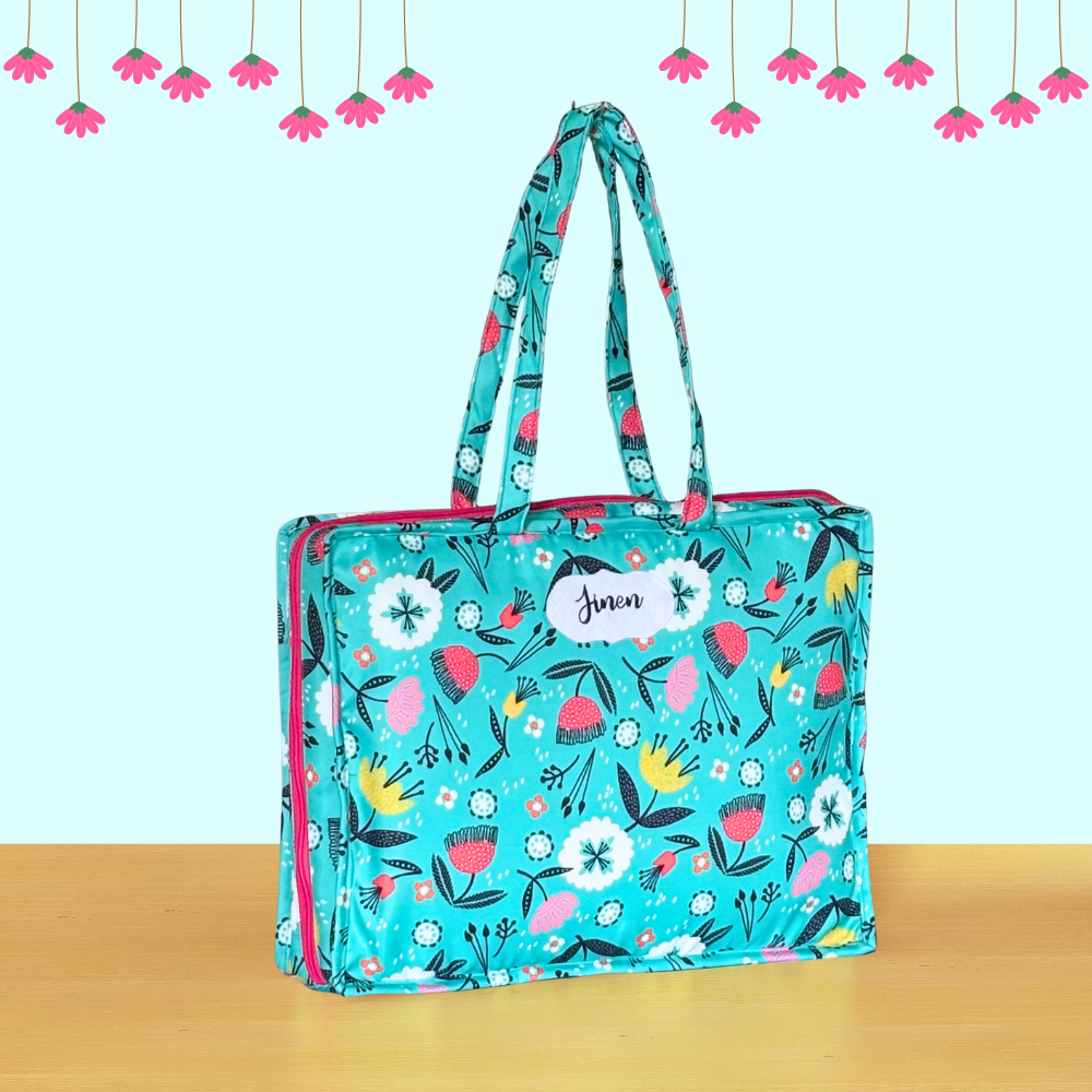 Floral-patterned tote bag