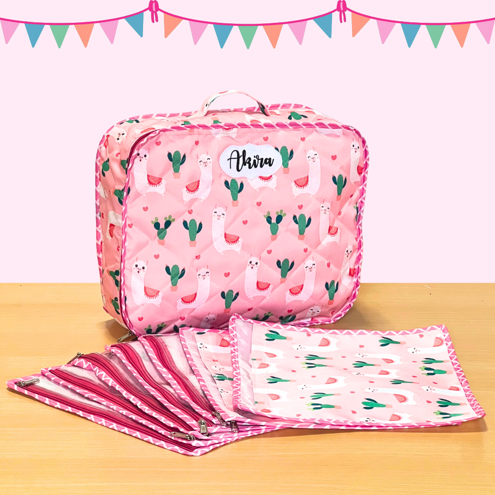 Pink makeup bag