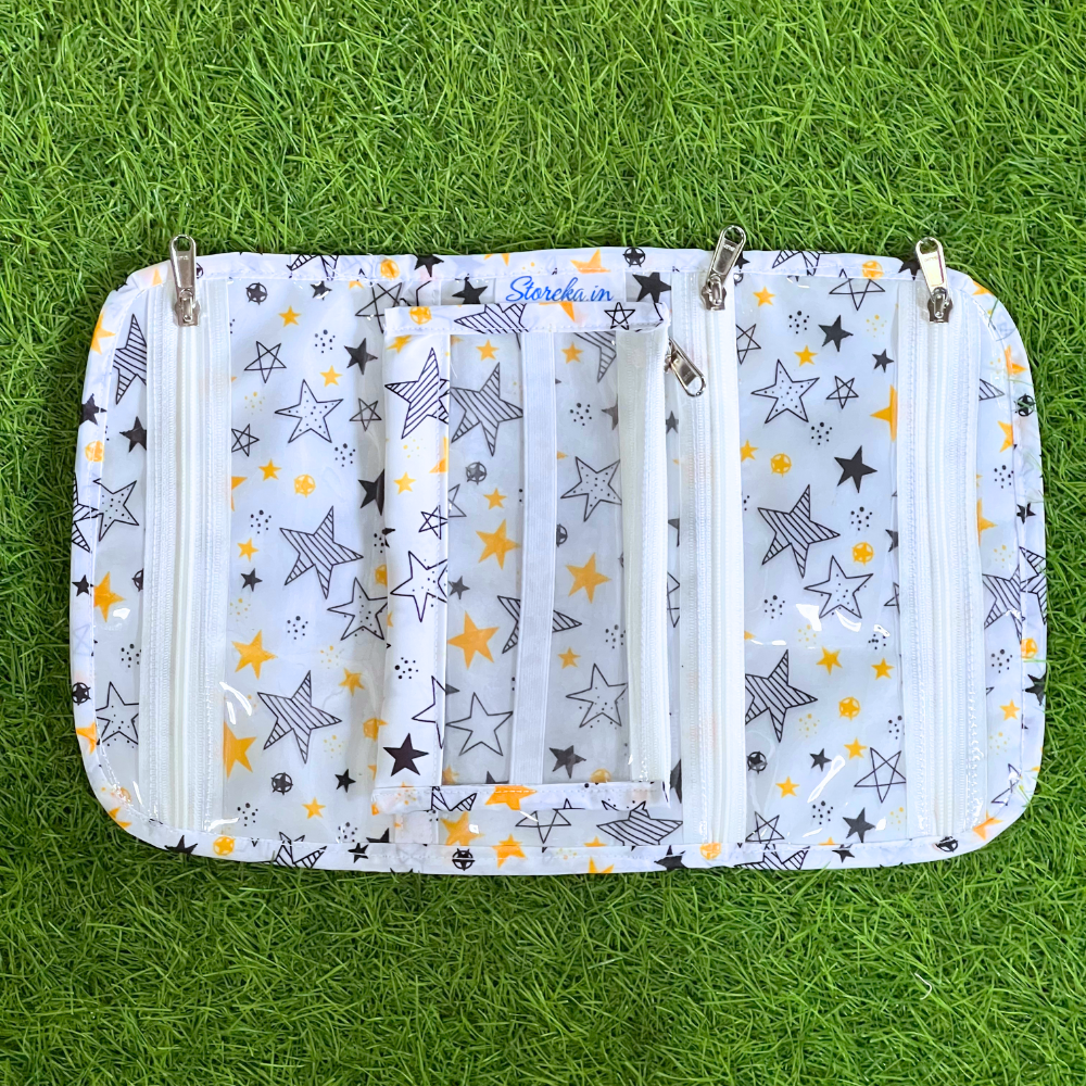 Fabric pouch with star pattern