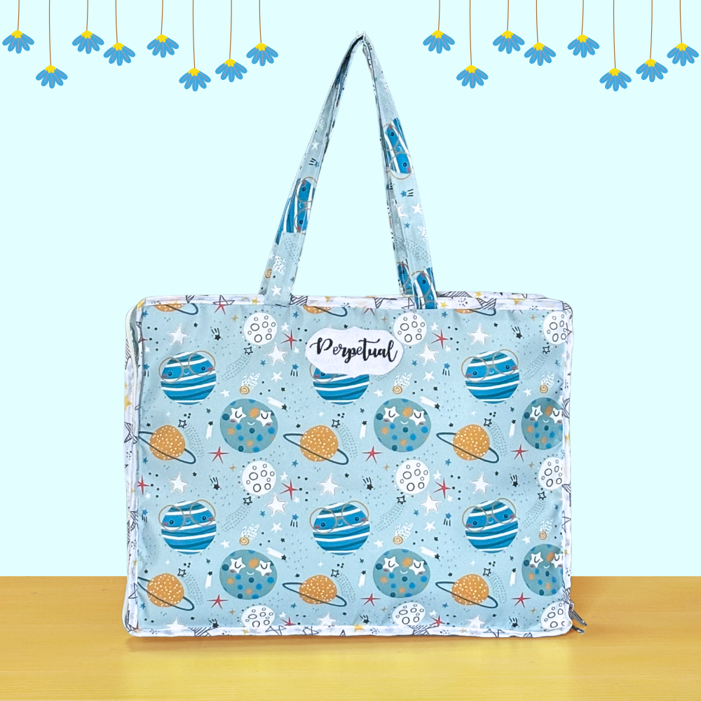 Tote bag with space-themed