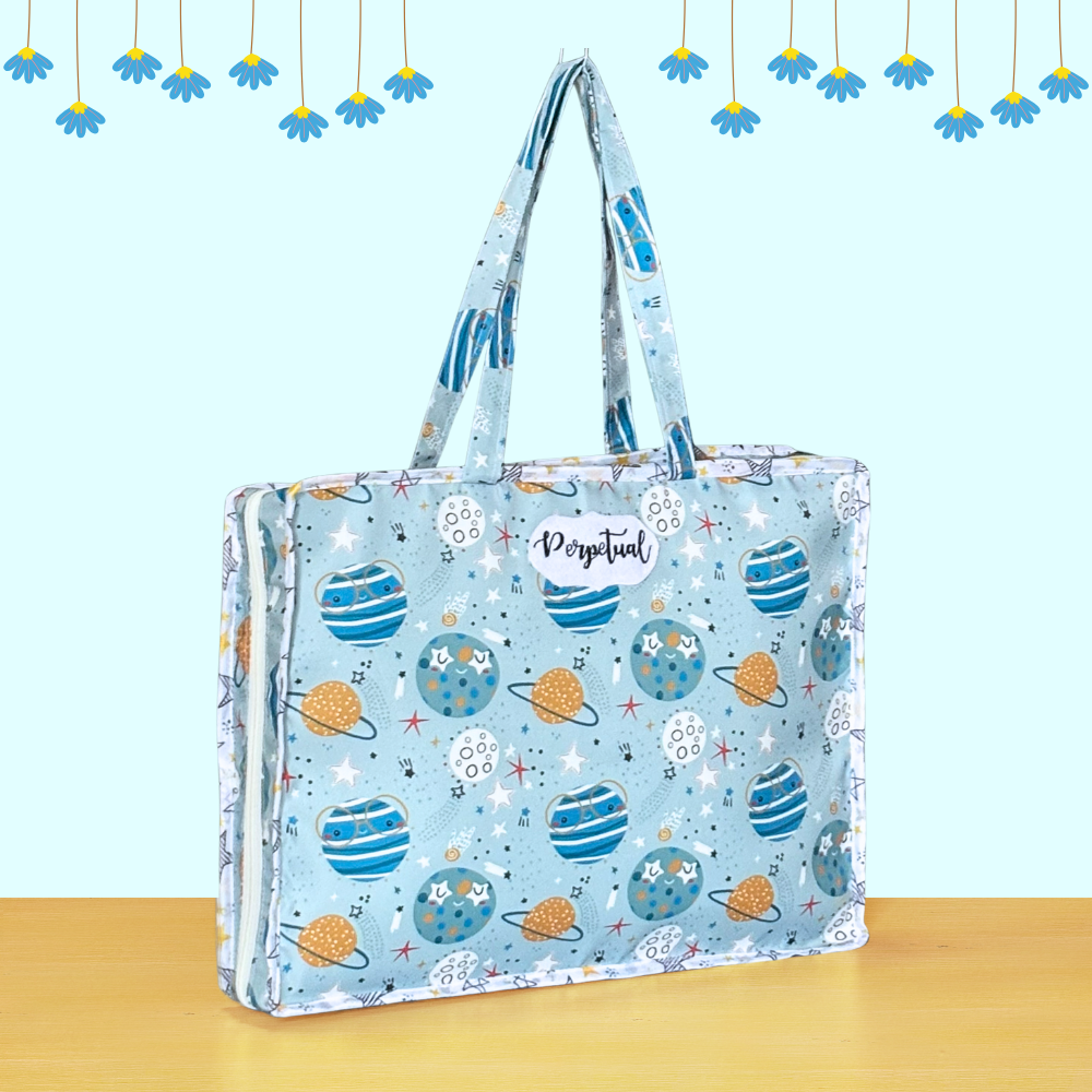 Tote bag with space-themed