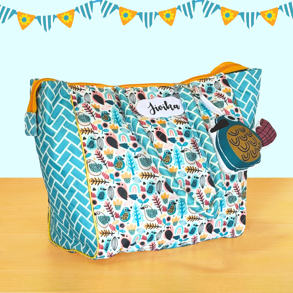 Colorful bag with bird pattern