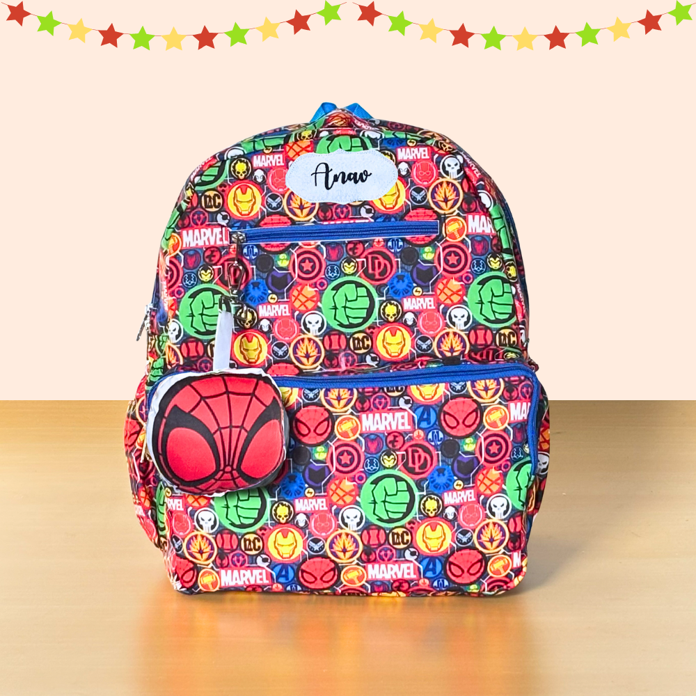 Colorful Marvel-themed backpack