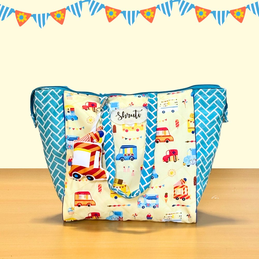 Children's bag with toy car