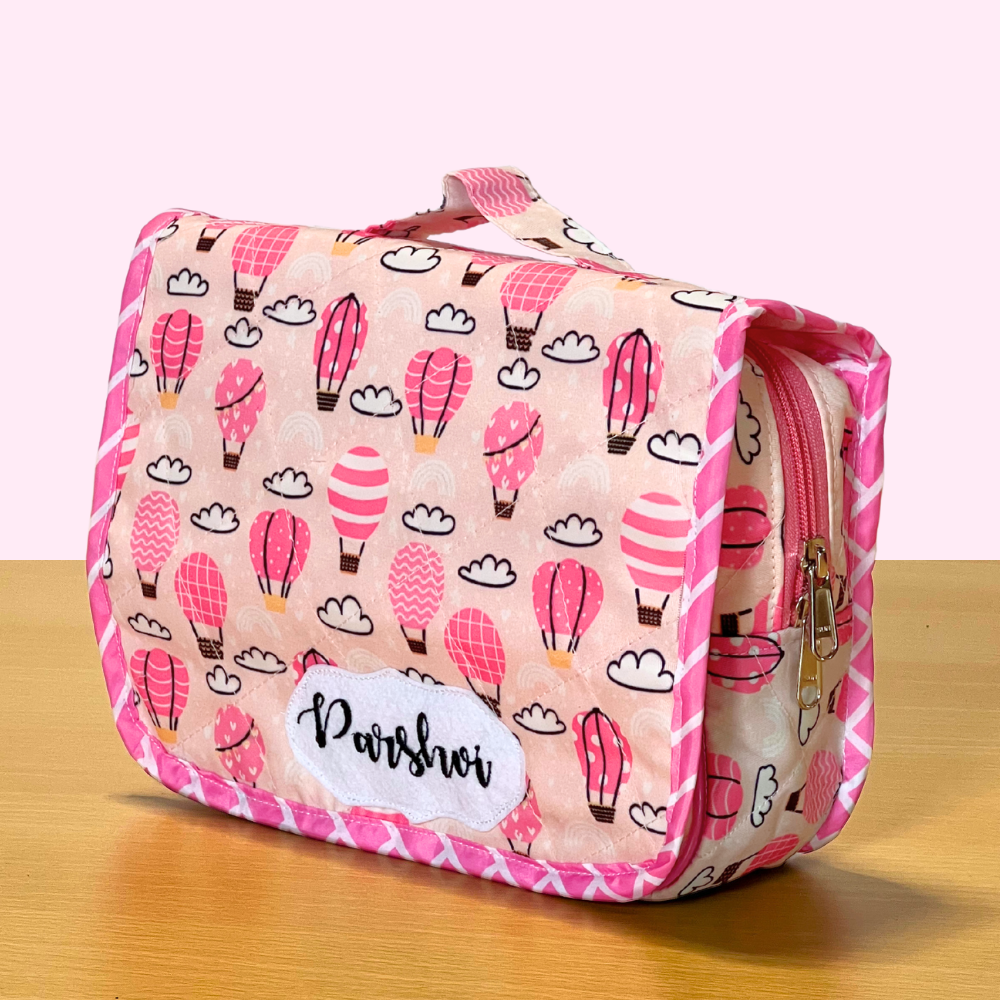 toiletry bag with hot air balloon