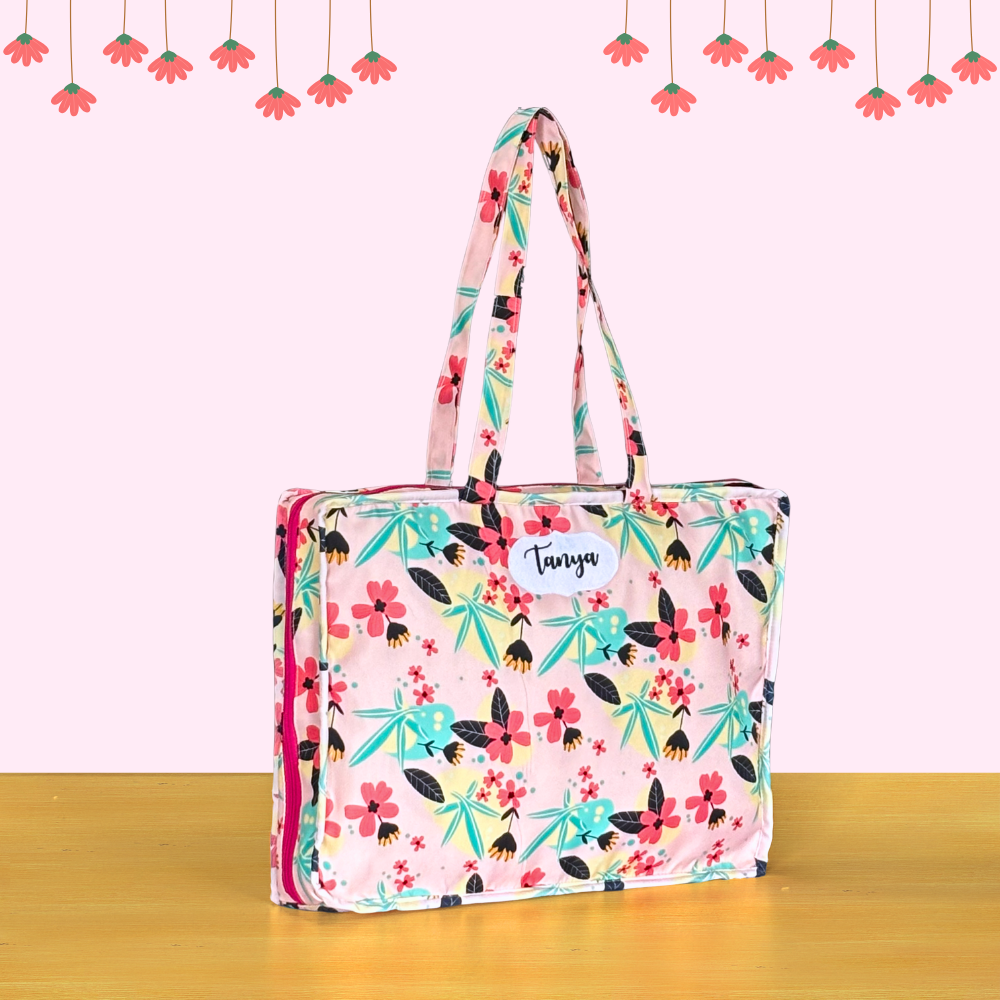 Floral patterned tote bag