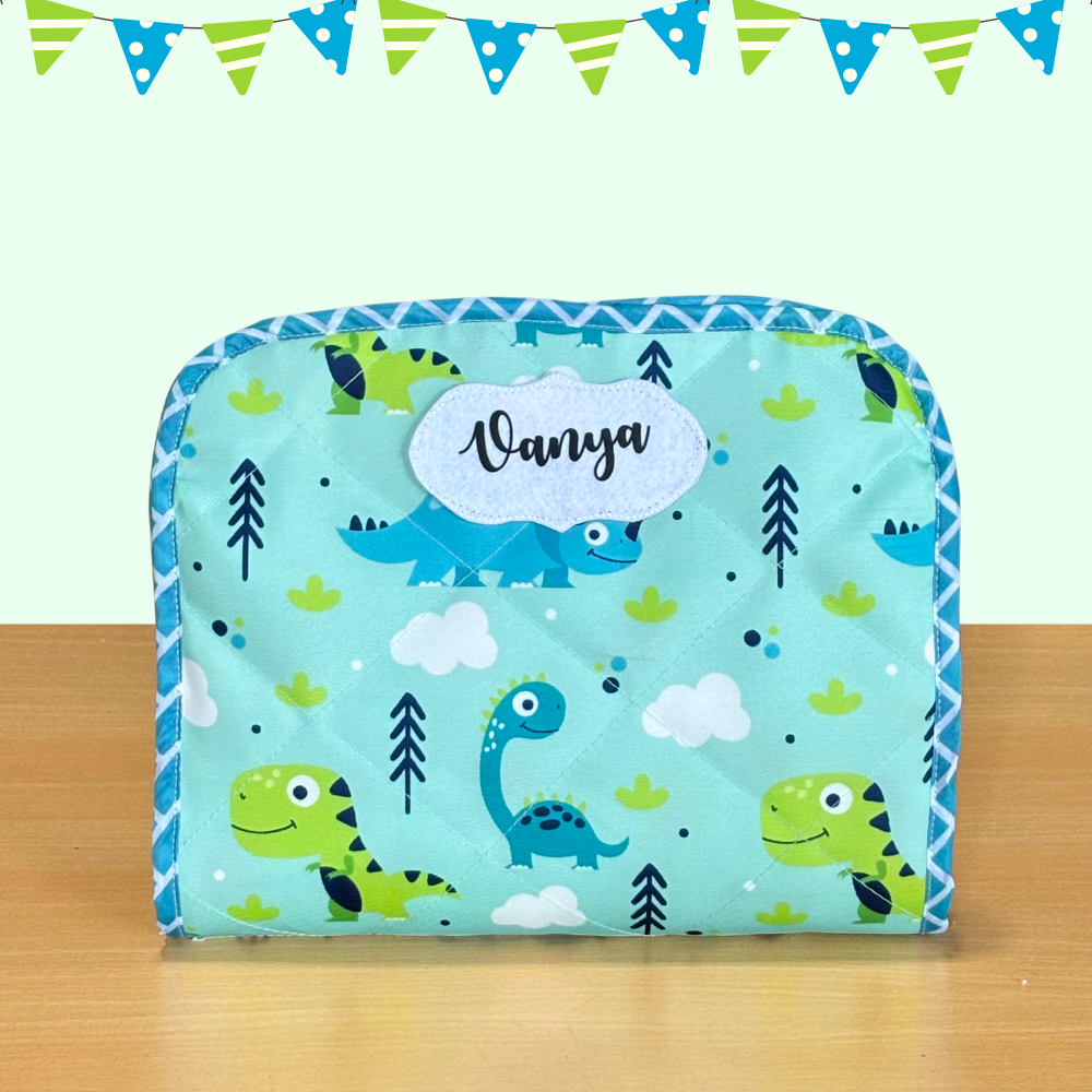 Children's pouch with dinosaur pattern
