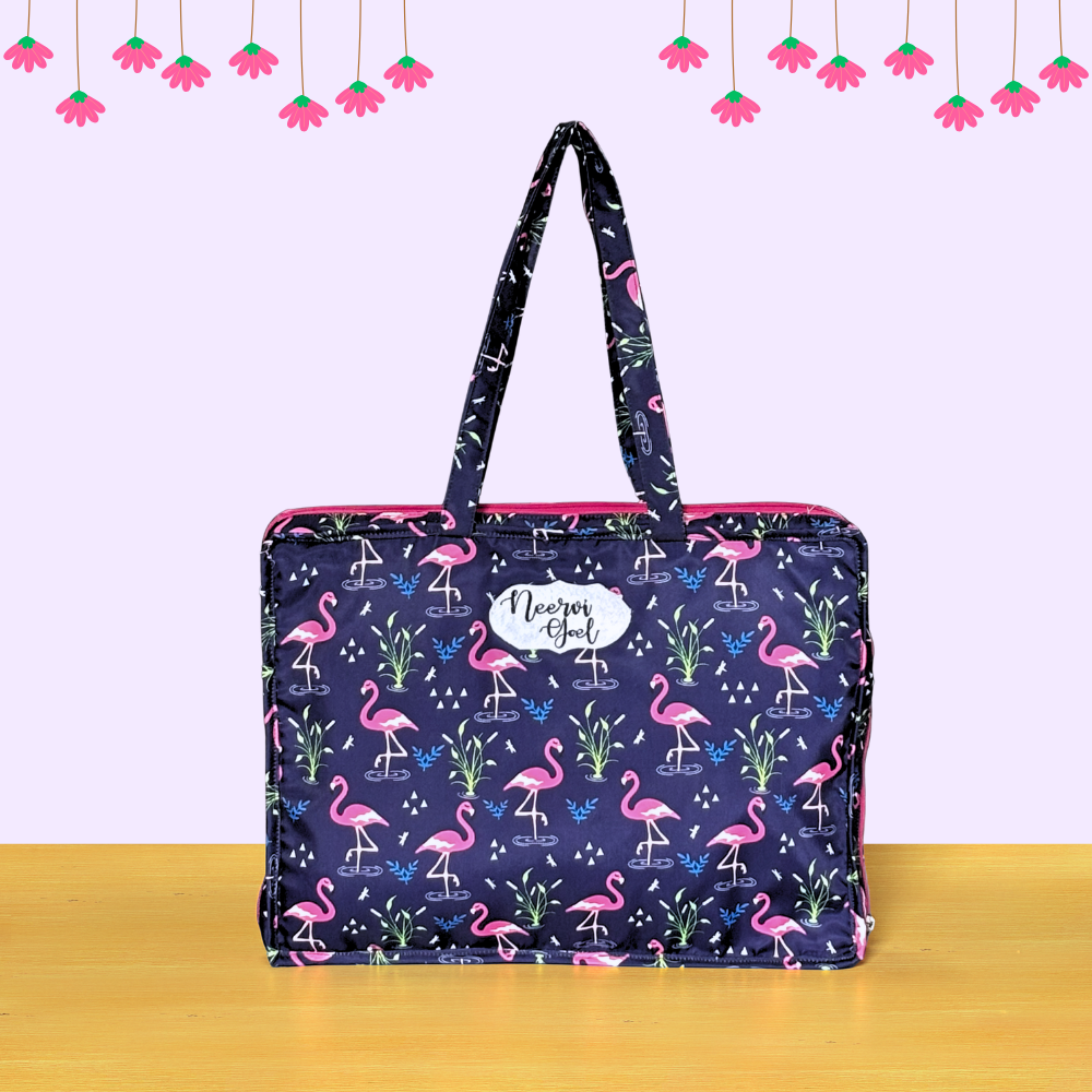 Flamingo-patterned bag