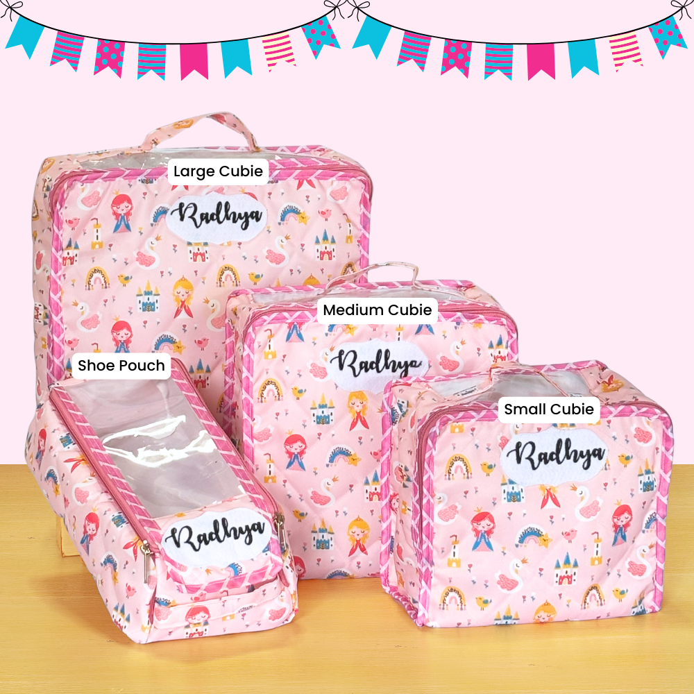Set of pink cubbies