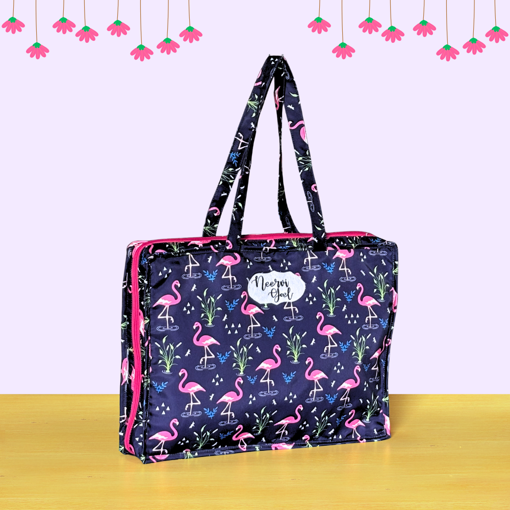 Flamingo-patterned bag