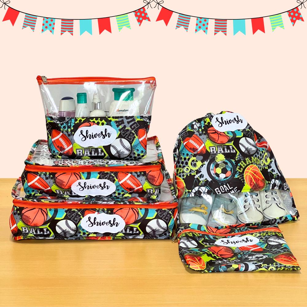 Set of colorful travel bags