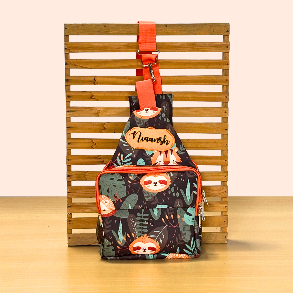 Backpack with sloth design