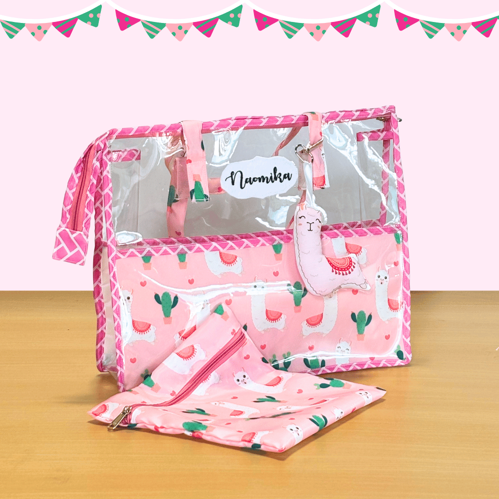 Pink cactus-patterned bag