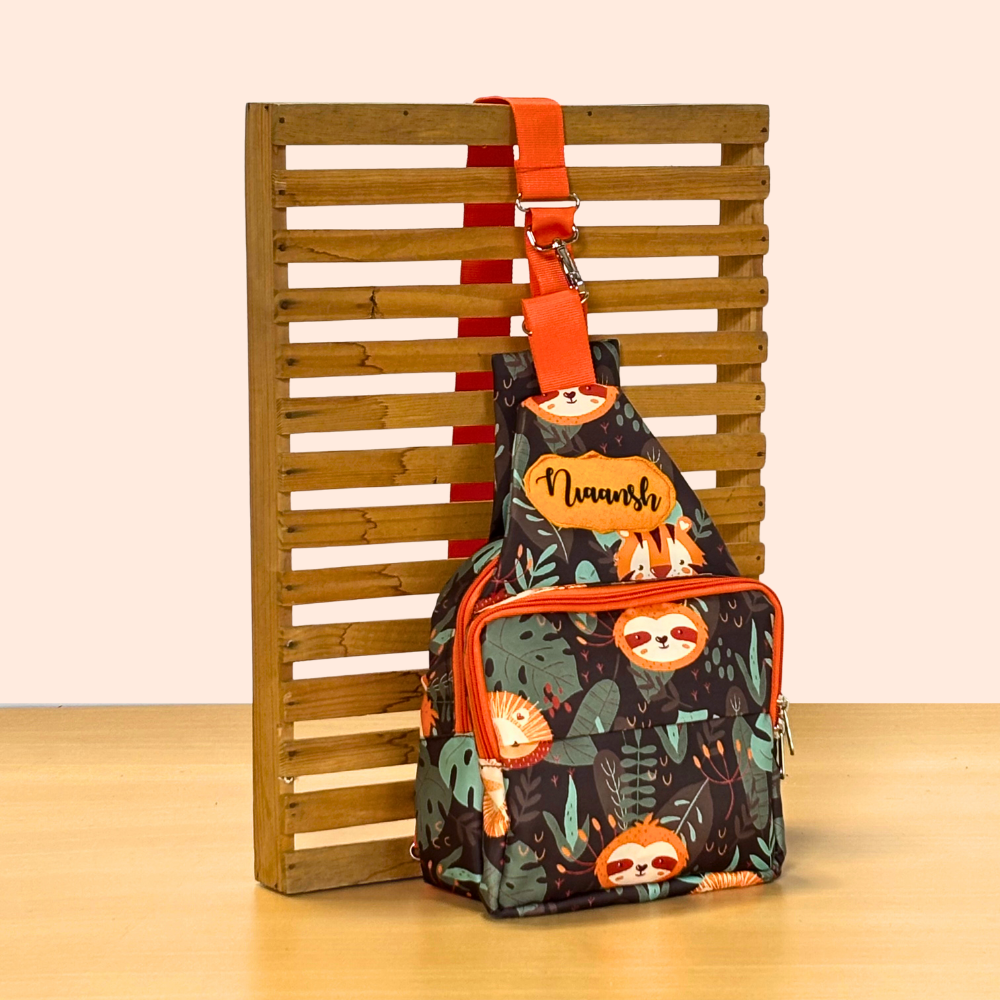 Sling bag with sloth design