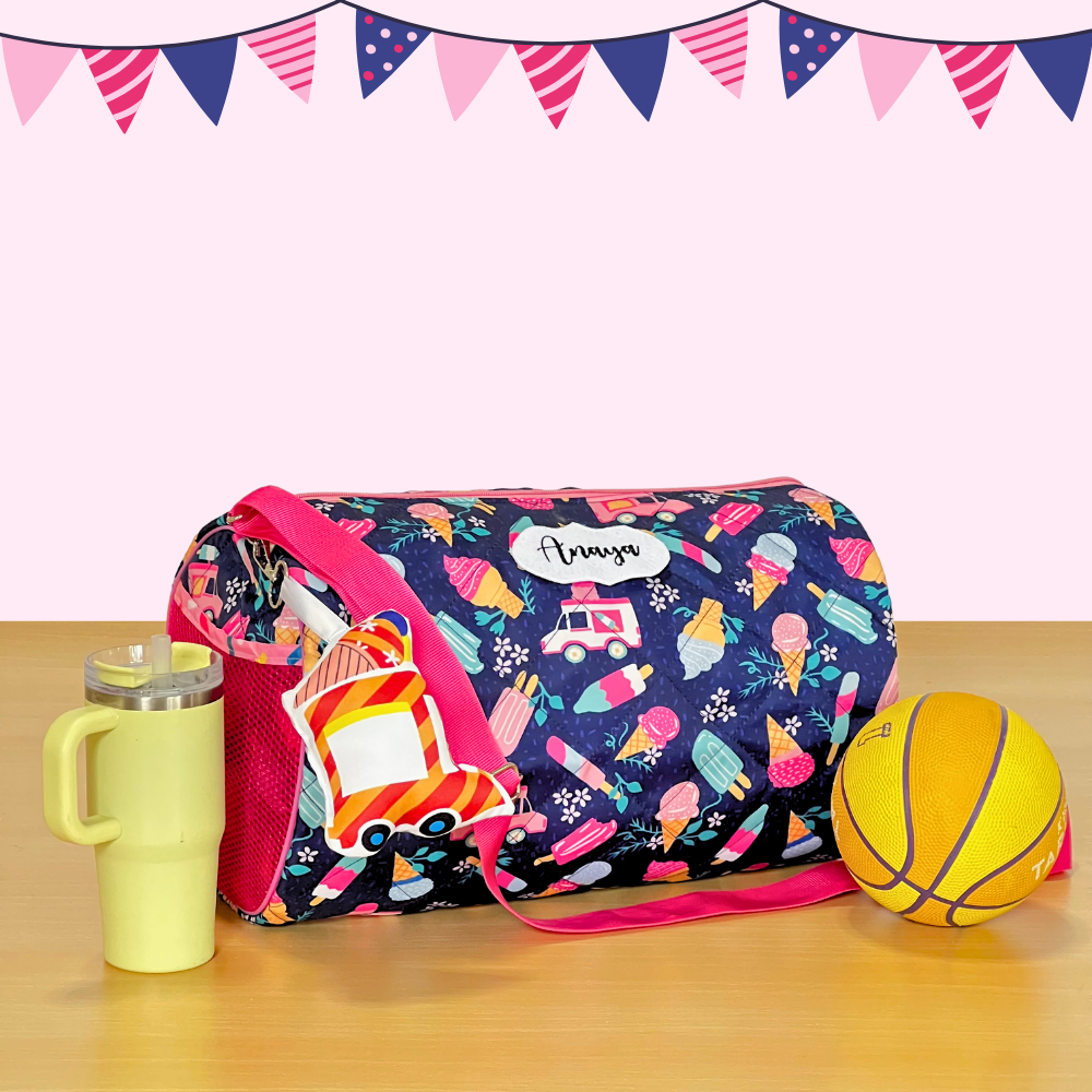 Colorful duffel bag