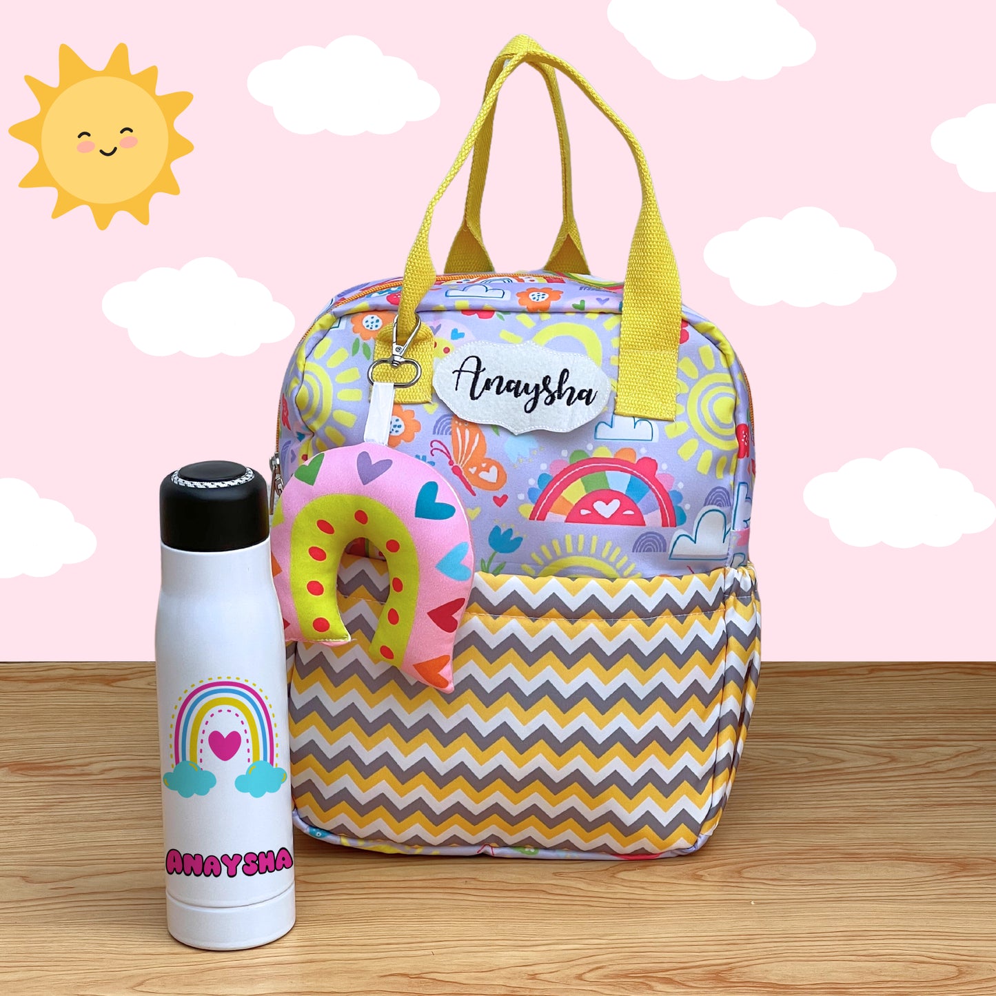 rainbow print kids bag