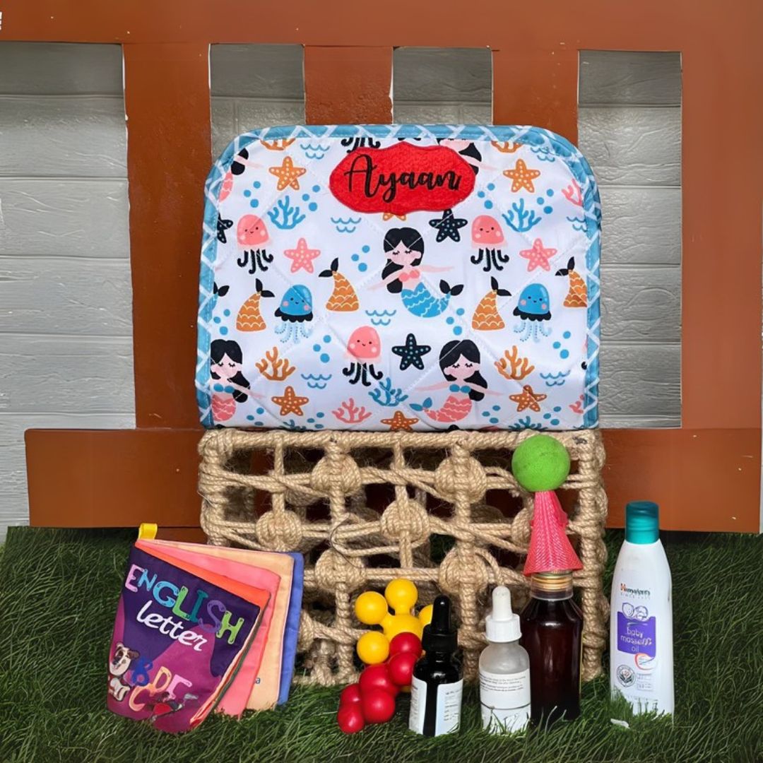 Colorful bag with mermaid pattern