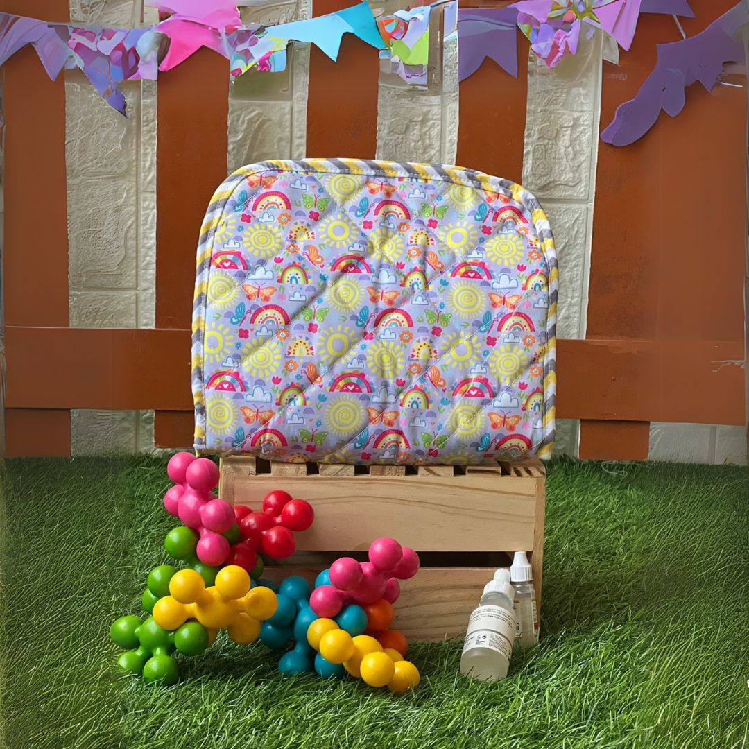 Colorful backpack and balloon