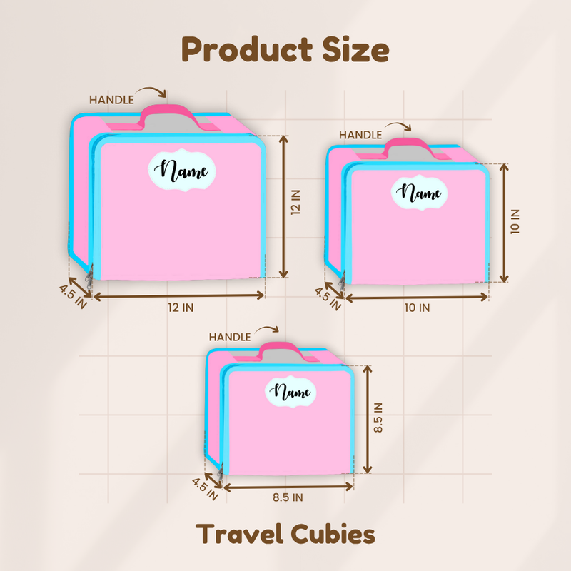 Size Chart for Kids travel cubie
