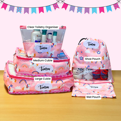 Pink toiletry organizers
