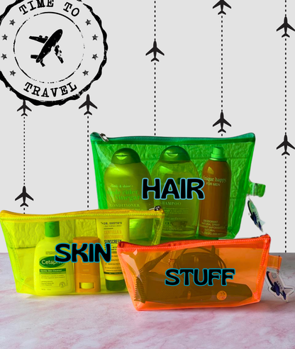 Globe Trotter Poppy Neon Travel Set of 3