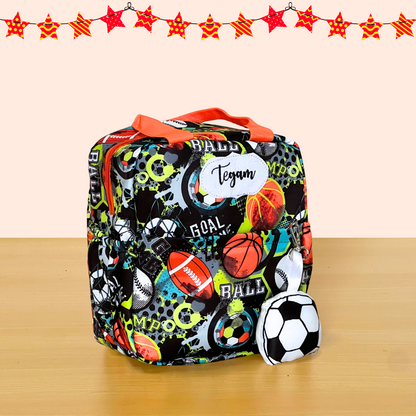 Colorful sports-themed