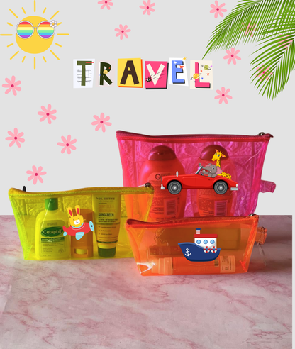 Globe Trotter Poppy Neon Travel Set of 3