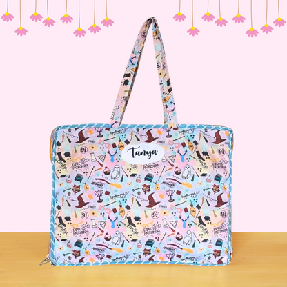 Tote bag with colorful pattern