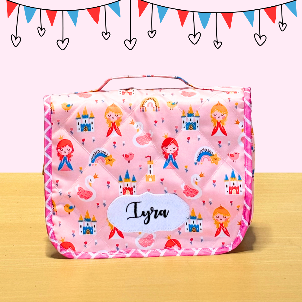 Pink pouch with princess design