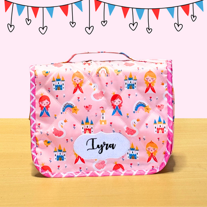 Pink pouch with princess design