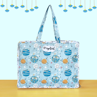 Tote bag with space-themed
