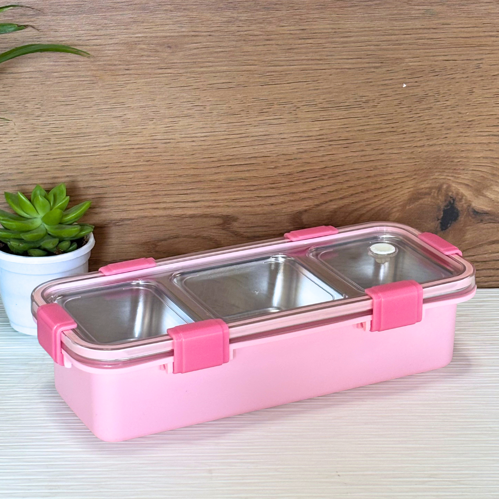 Sleek bento lunch box 3 compartment