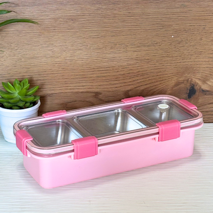 Sleek bento lunch box 3 compartment