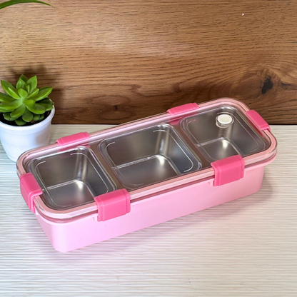 Sleek bento lunch box 3 compartment
