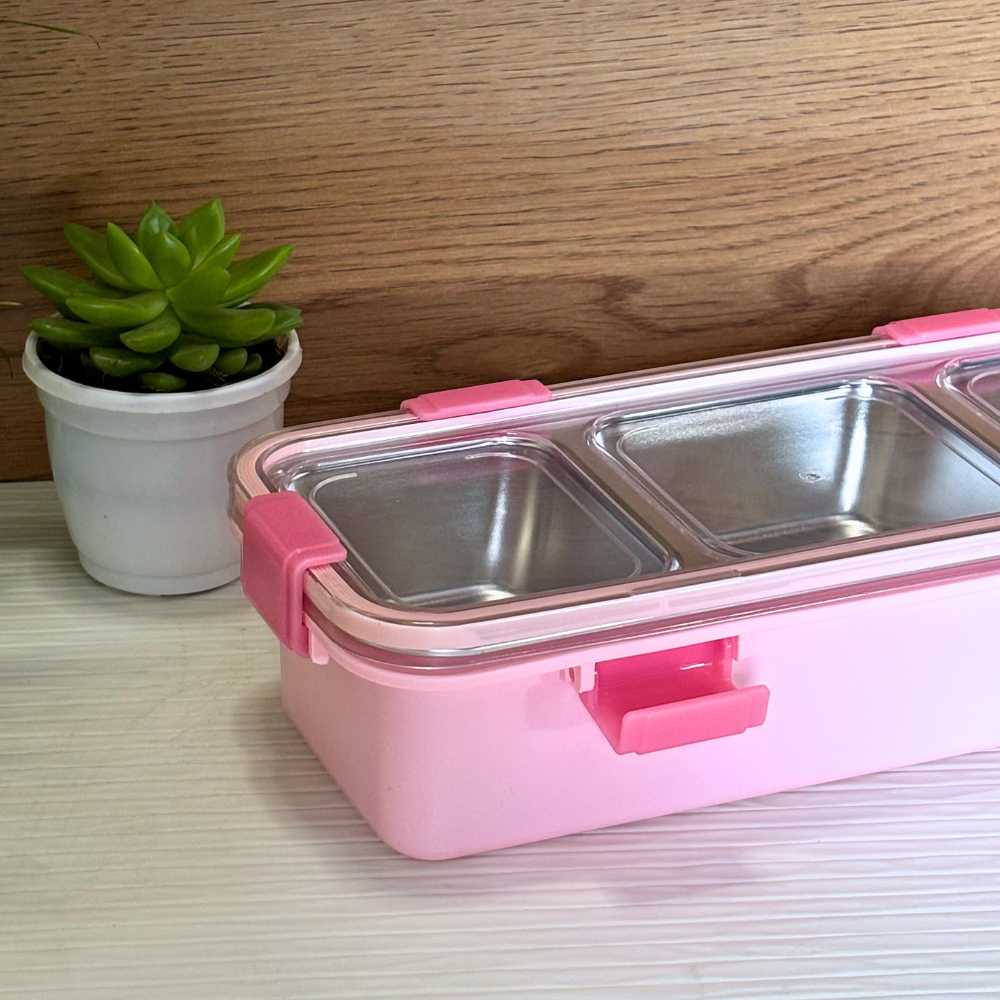 Sleek bento lunch box 3 compartment