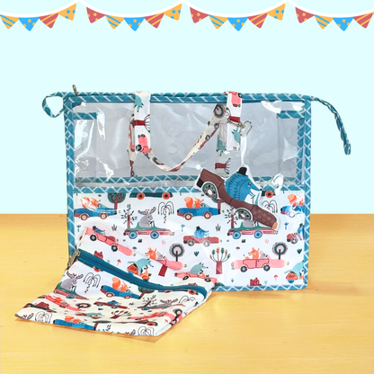 Children's play mat with vehicle patter