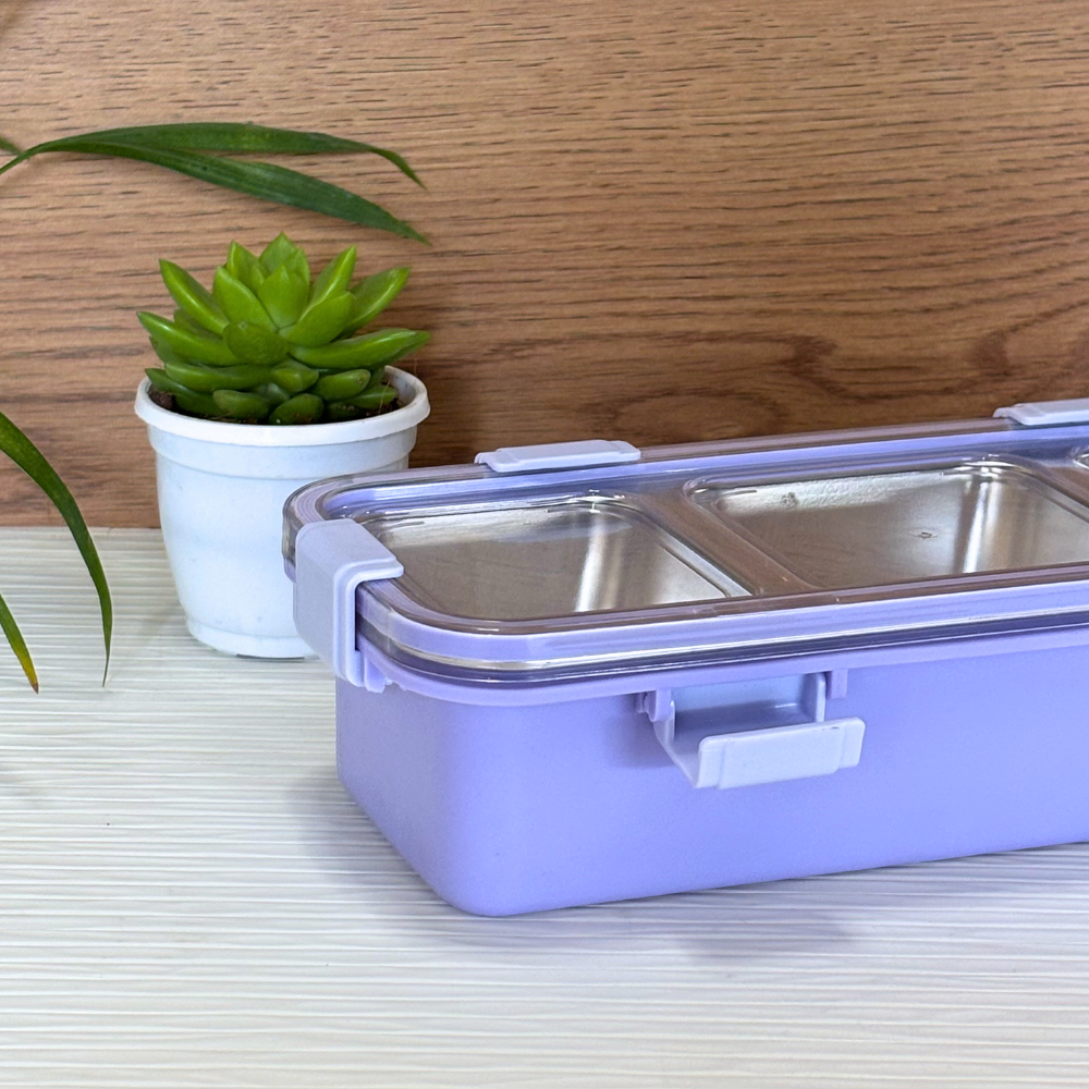 Sleek bento lunch box 3 compartment